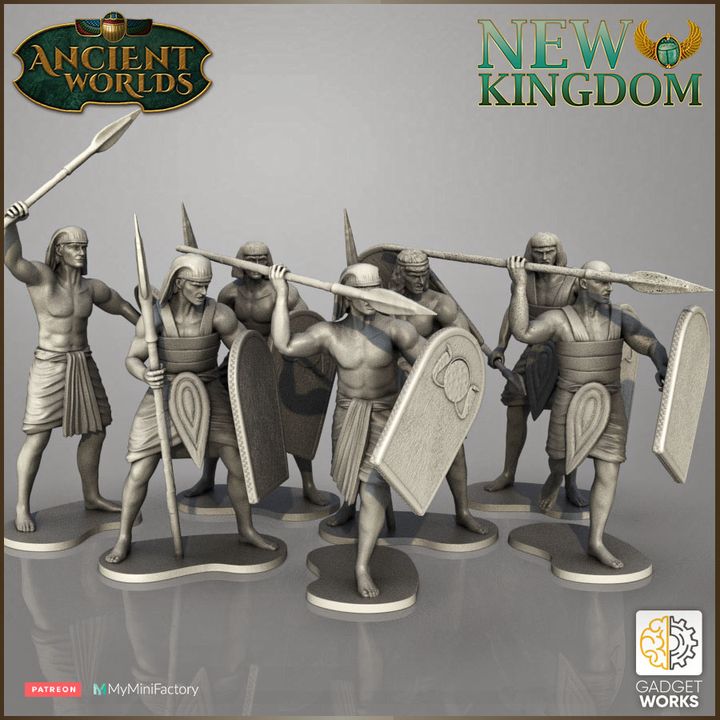 New Kingdom Egyptian Spearmen by  Gadgetworks