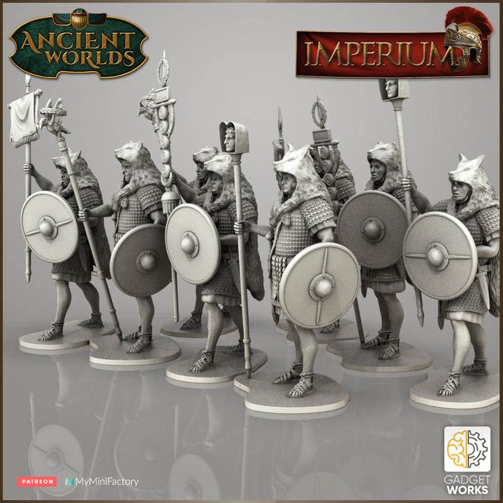 Roman Standard Bearers by Gadgetworks Miniatures.