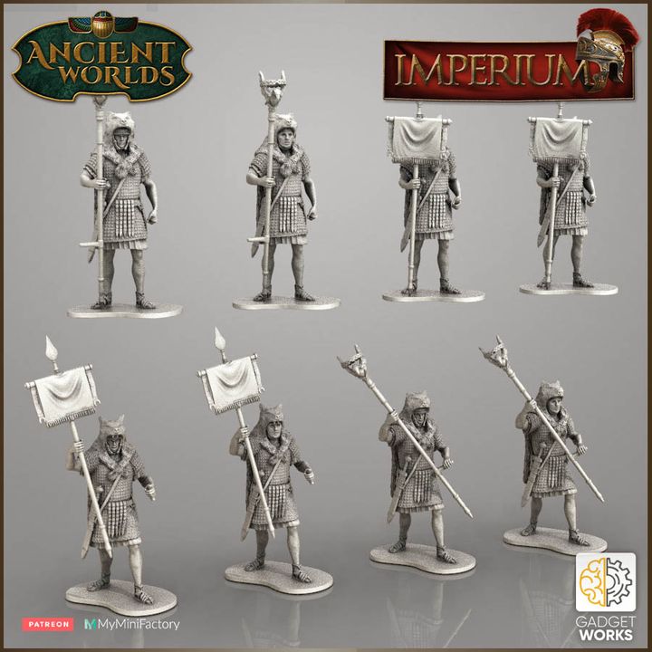 Roman Standard Bearers by Gadgetworks Miniatures.