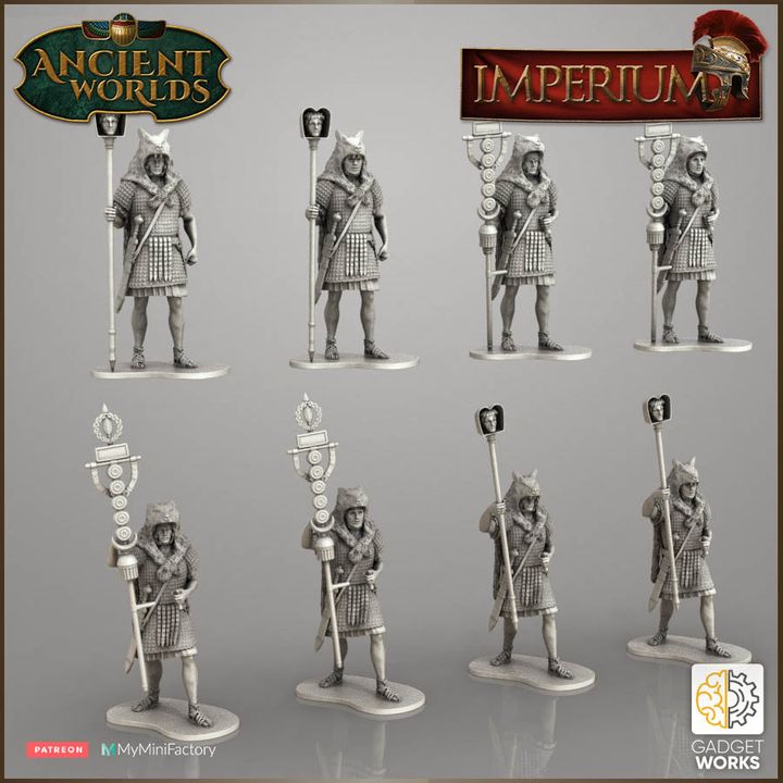 Roman Standard Bearers by Gadgetworks Miniatures.