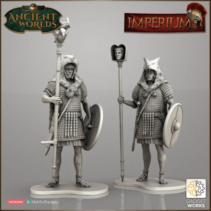 Roman Standard Bearers by Gadgetworks Miniatures.