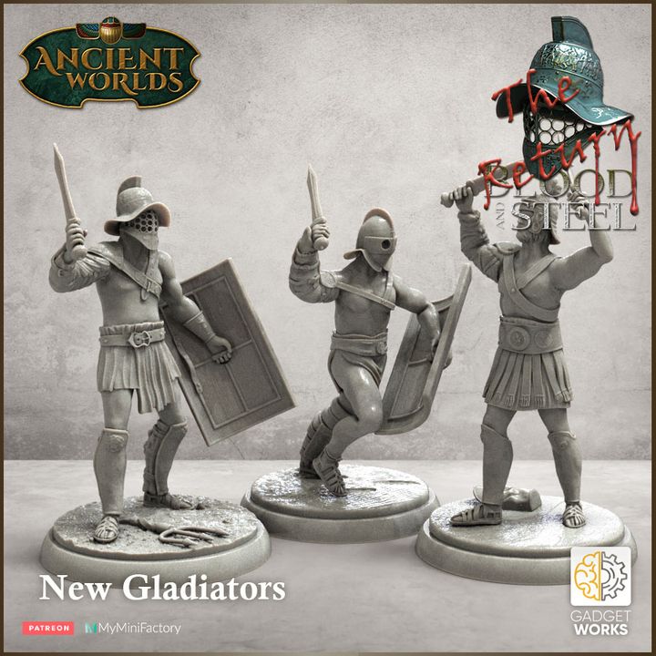 Roman gladiators 3 figure pack by Gadgetworks Miniatures