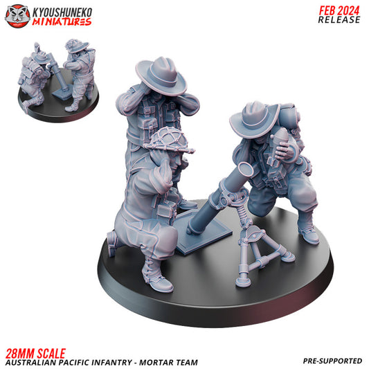 Australian Pacific Infantry Mortar team by Kyoushuneko Miniatures