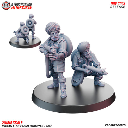 WW2 Indian Sikh Flamethrower Team By Kyoushuneko Miniatures