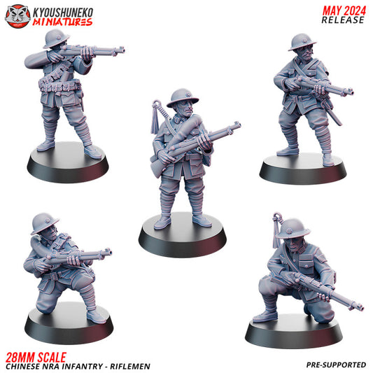 Chinese NRA Infantry Riflemen A by Kyoushuneko Miniatures