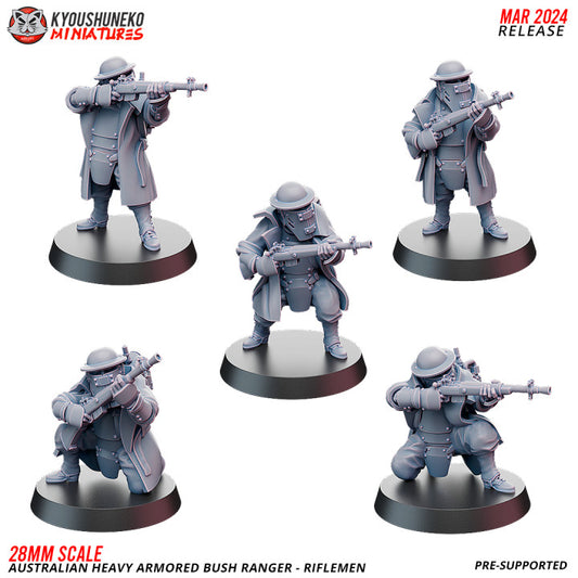 Australian Heavy Armored Bush Ranger Riflemen by Kyoushuneko Miniatures