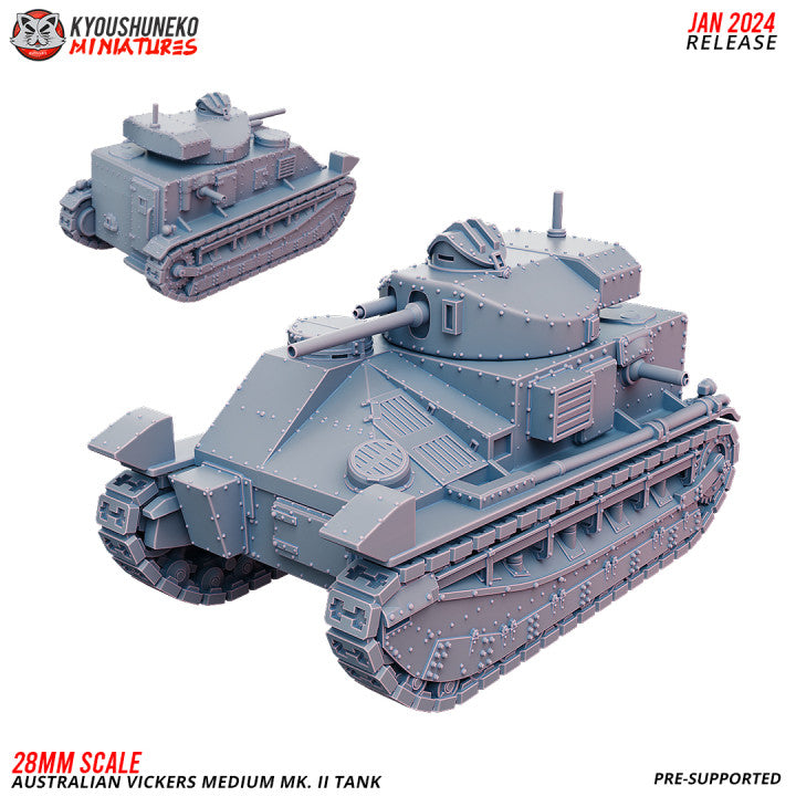 Australian Vickers Medium MK II Tank 1 by Kyoushuneko Miniatures