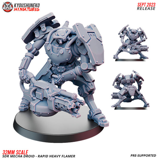 SDR Mecha Droid Rapid Flame Thrower By Kyoushuneko Miniatures