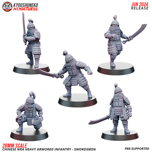 Chinese NRA Heavy Armored Infantry Swordsmen by Kyoushuneko Miniatures