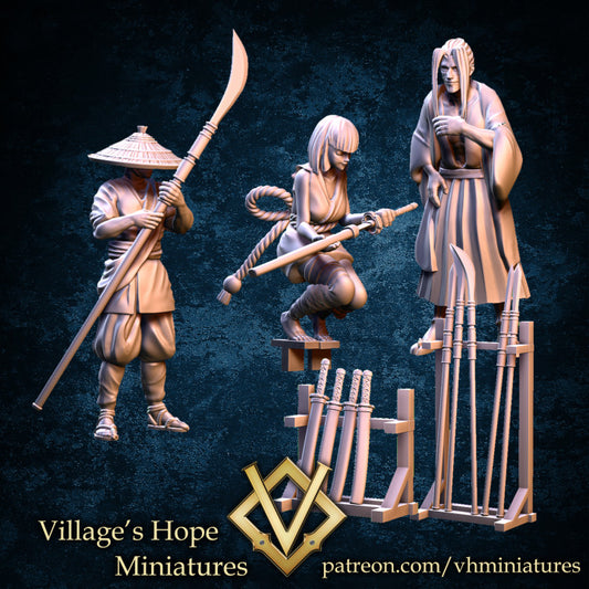 Japanese Weapon Selecting Customer by Village's Hope Miniatures