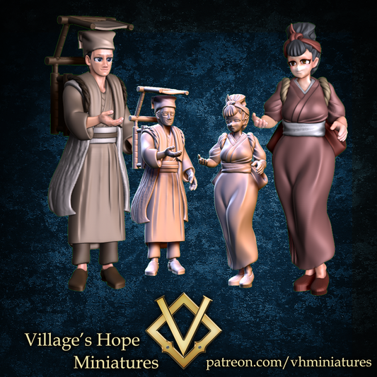 Wuxia Chinese merchant and street vendor by Village's Hope Miniatures