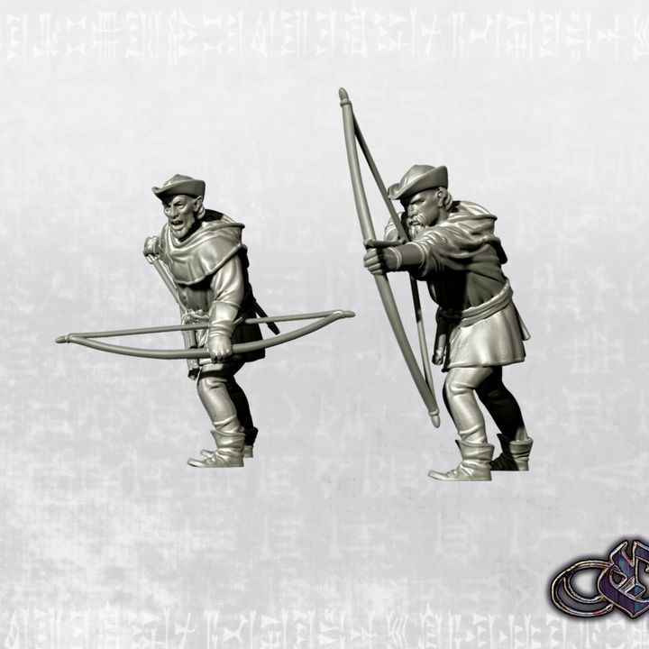 "Hunters with Bow - 14th century" by Ezipion miniatures.