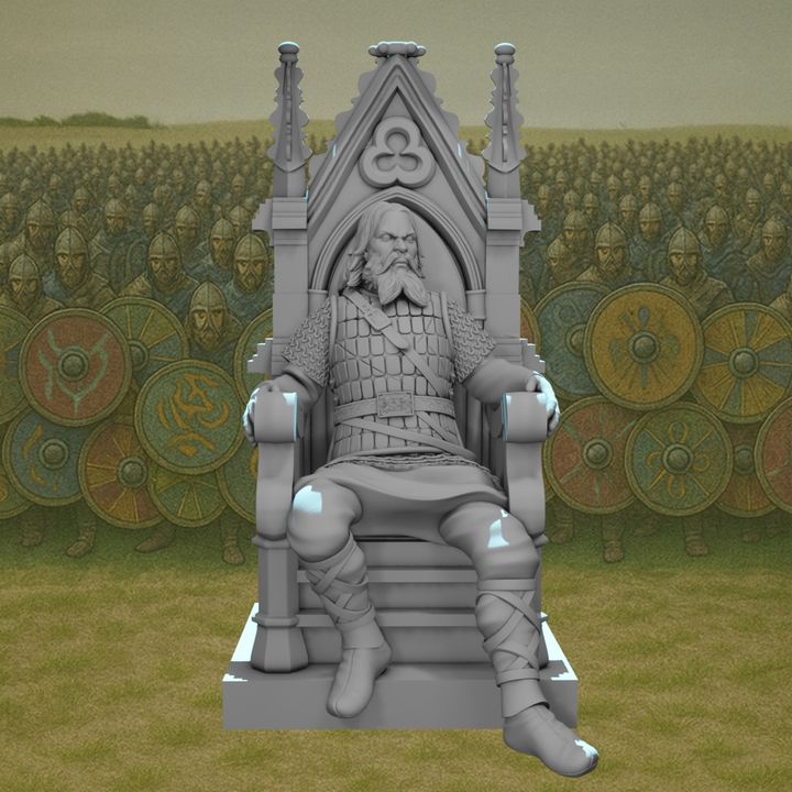 Viking Earl on Throne – Medieval Norse Leader.