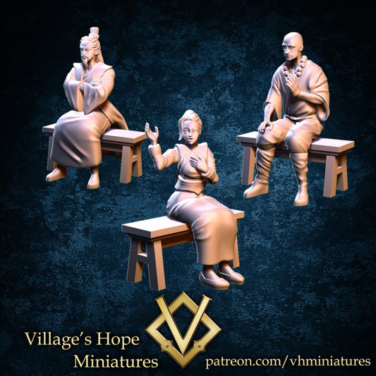 Wuxia Sitting Villager 2 by Village's Hope Miniatures