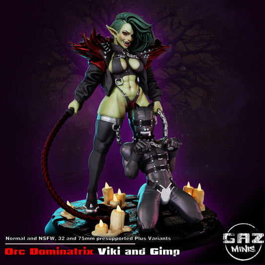 Orc Dominatrix Viki and Gimp ‘Guh’ by Gaz Minis