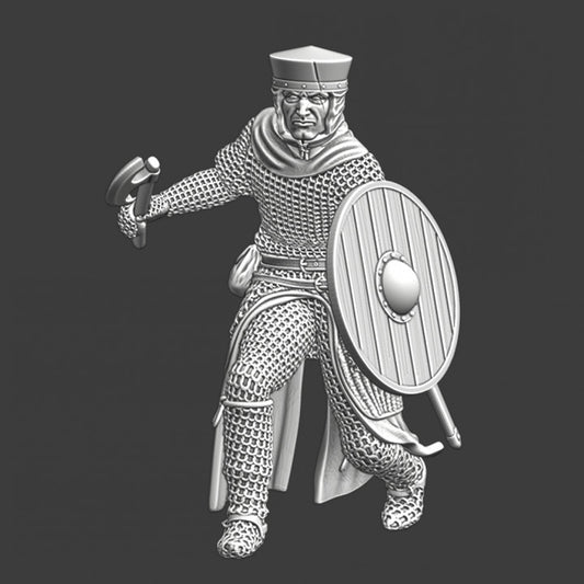 Medieval infantryman with axe - advancing.