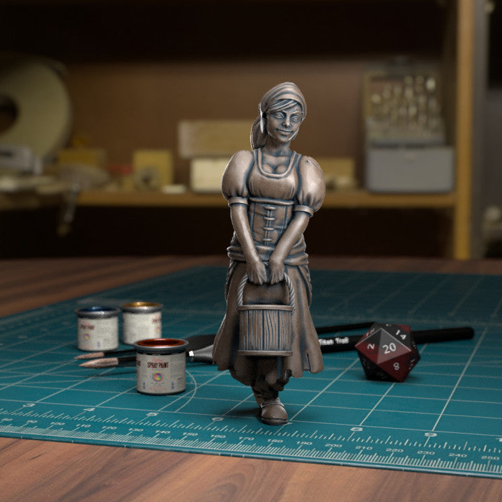 Bucket Girl NPC by Tytan Troll Miniatures