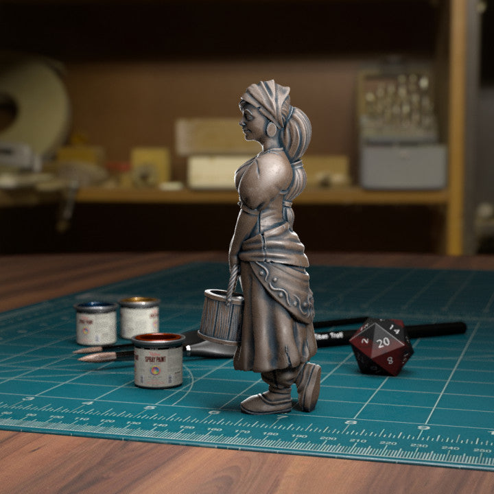 Bucket Girl NPC by Tytan Troll Miniatures