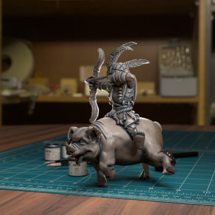 Halfling Hog Rider by Tytan Troll Miniatures