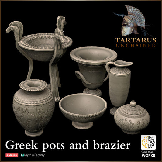 Greek pots and brazier - Tartarus Unchained by Gadgetworks Miniatures