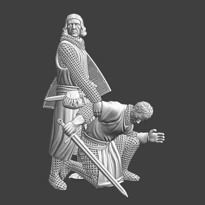 Crusader Knights at Rest – Medieval Diorama.