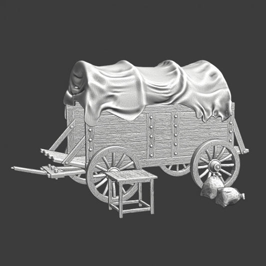 Medieval wagon scene - wargaming.