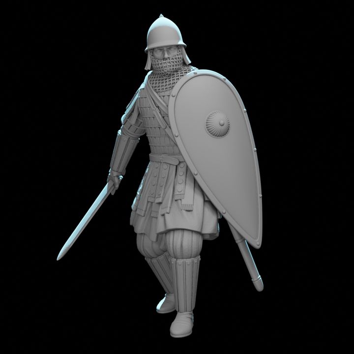 Byzantine Infantryman – Heavy Armoured Warrior with Klivanion, Lamellar Armour & Kite Shield