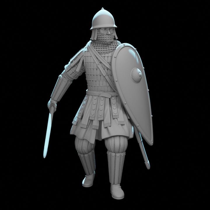Byzantine Infantryman – Heavy Armoured Warrior with Klivanion, Lamellar Armour & Kite Shield