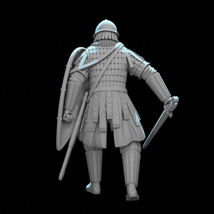 Byzantine Infantryman – Heavy Armoured Warrior with Klivanion, Lamellar Armour & Kite Shield