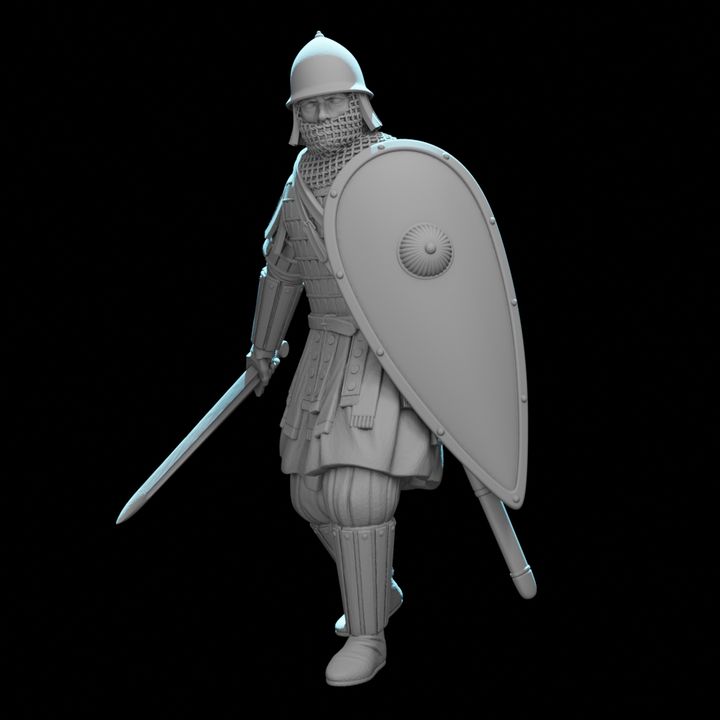 Byzantine Infantryman – Heavy Armoured Warrior with Klivanion, Lamellar Armour & Kite Shield