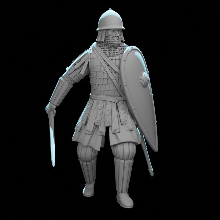 Byzantine Infantryman – Heavy Armoured Warrior with Klivanion, Lamellar Armour & Kite Shield