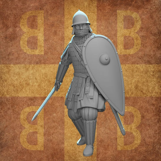 Byzantine Infantryman – Heavy Armoured Warrior with Klivanion, Lamellar Armour & Kite Shield