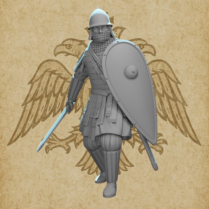 Byzantine Infantryman – Heavy Armoured Warrior with Klivanion, Lamellar Armour & Kite Shield