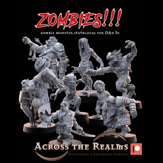 Zombies!!! - 5e monster statblocks by Across the Realms