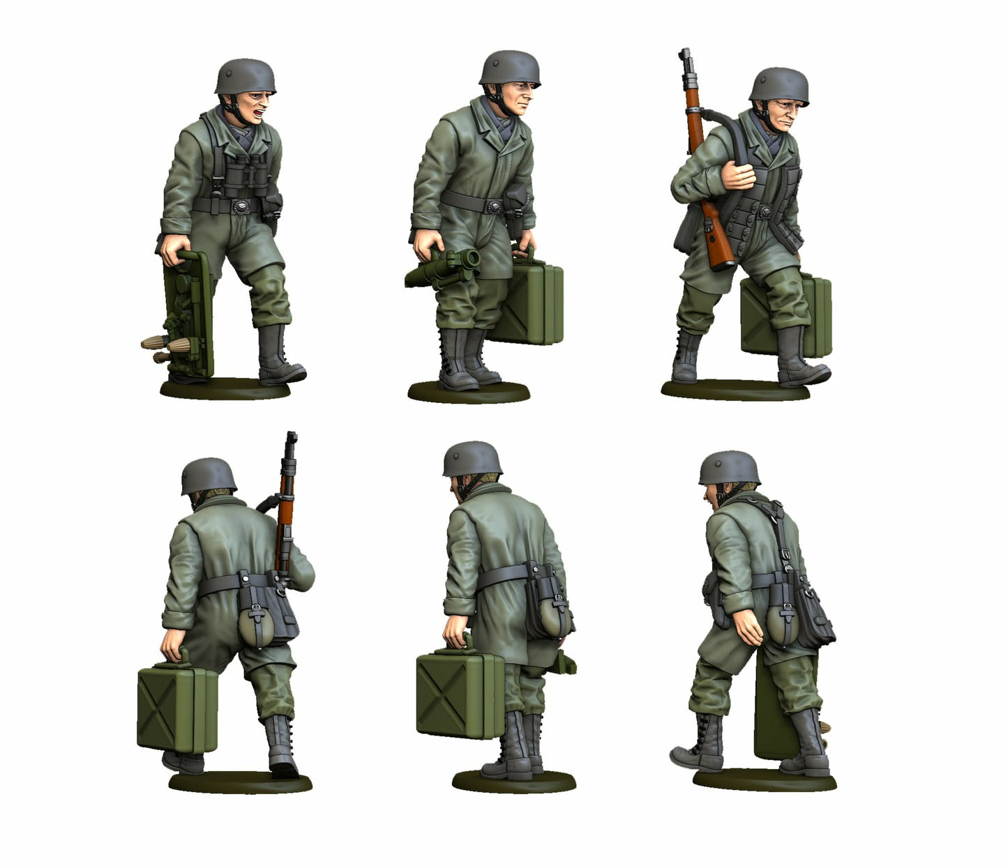 Early war Fallschirmjager 3 figures squad  7 Mortar 50mm   by Rafal Polkowski