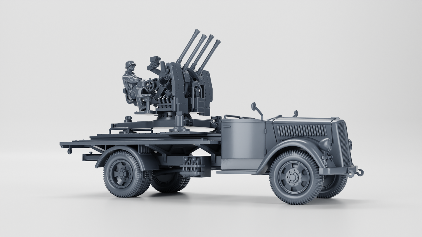 Opel Blitz mit Flak38 AA Gun (Quad) Truck by Wargame3D