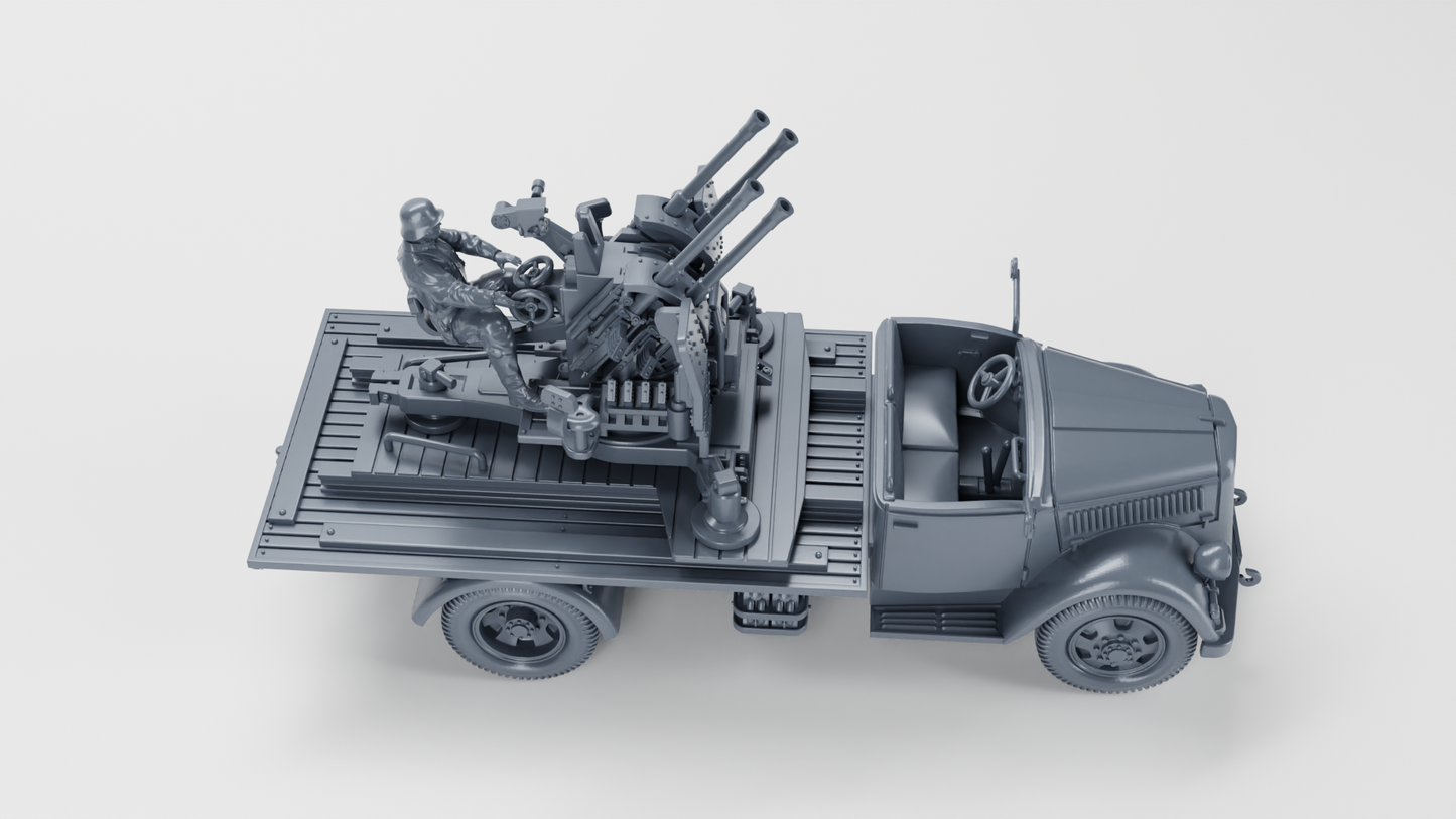 Opel Blitz mit Flak38 AA Gun (Quad) Truck by Wargame3D