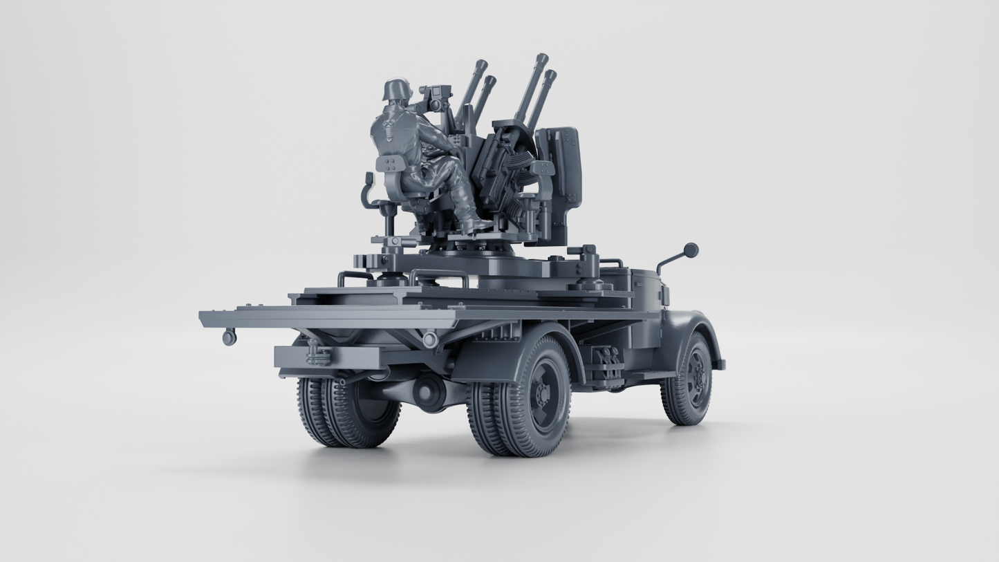 Opel Blitz mit Flak38 AA Gun (Quad) Truck by Wargame3D