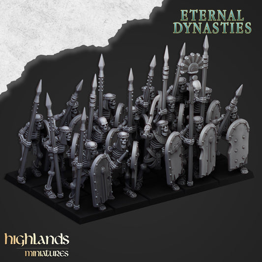 Ancient Skeletons with Spears by Highlands Miniatures