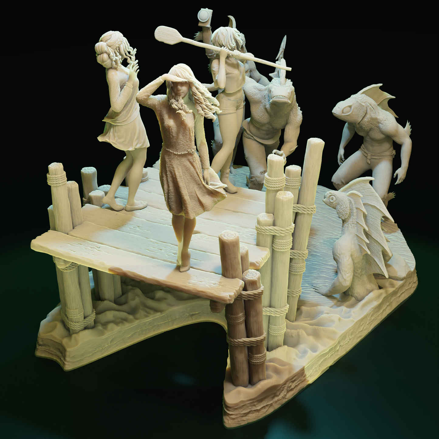 Shadow Over Haven's Harbor Diorama by Cthulhu Girls