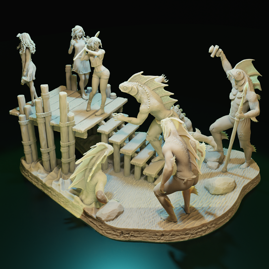 Shadow Over Haven's Harbor Diorama by Cthulhu Girls