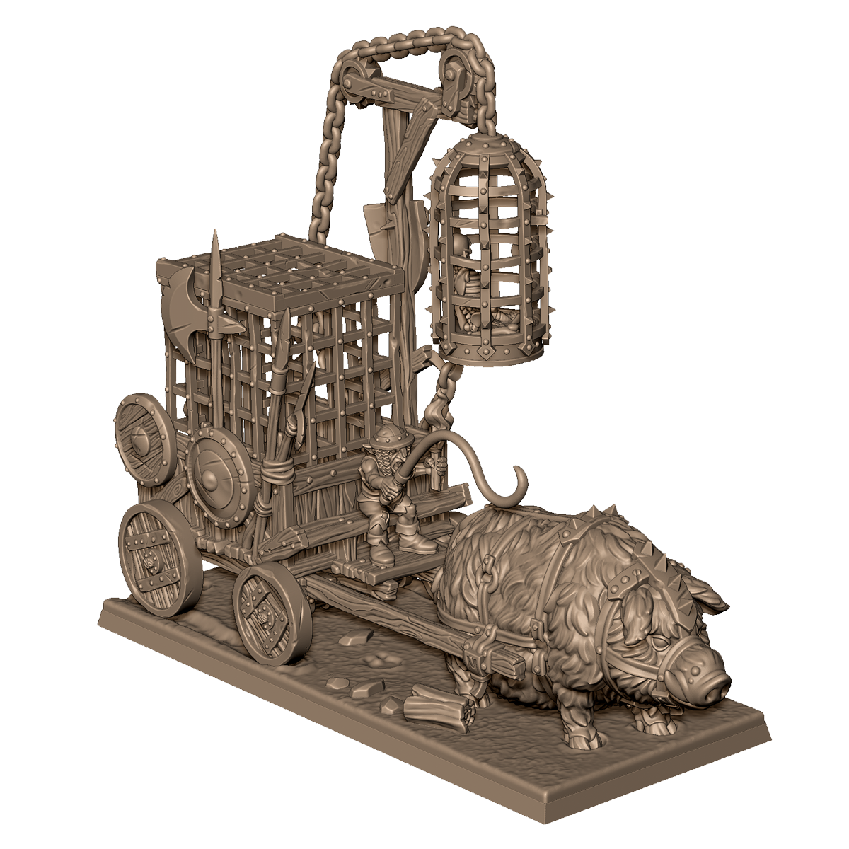 Goblin Slaver Carriage by Menagerie Miniature