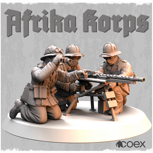 Afrika Korps MG-34 on Mount and Team 1 by Idawoj