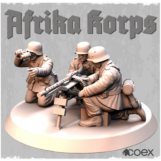 Afrika Korps MG-34 on Mount and Team 2 by Idawoj