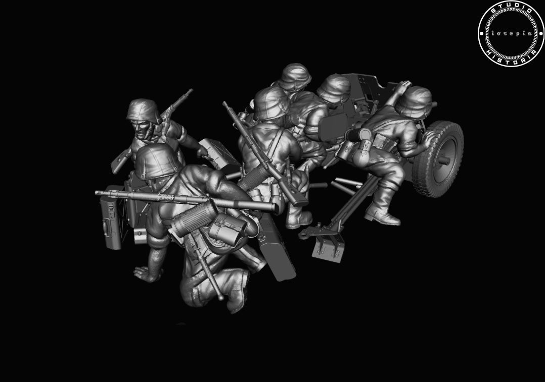 Early War German Waffen SS PAK 36 AT Winter by Studio Historia