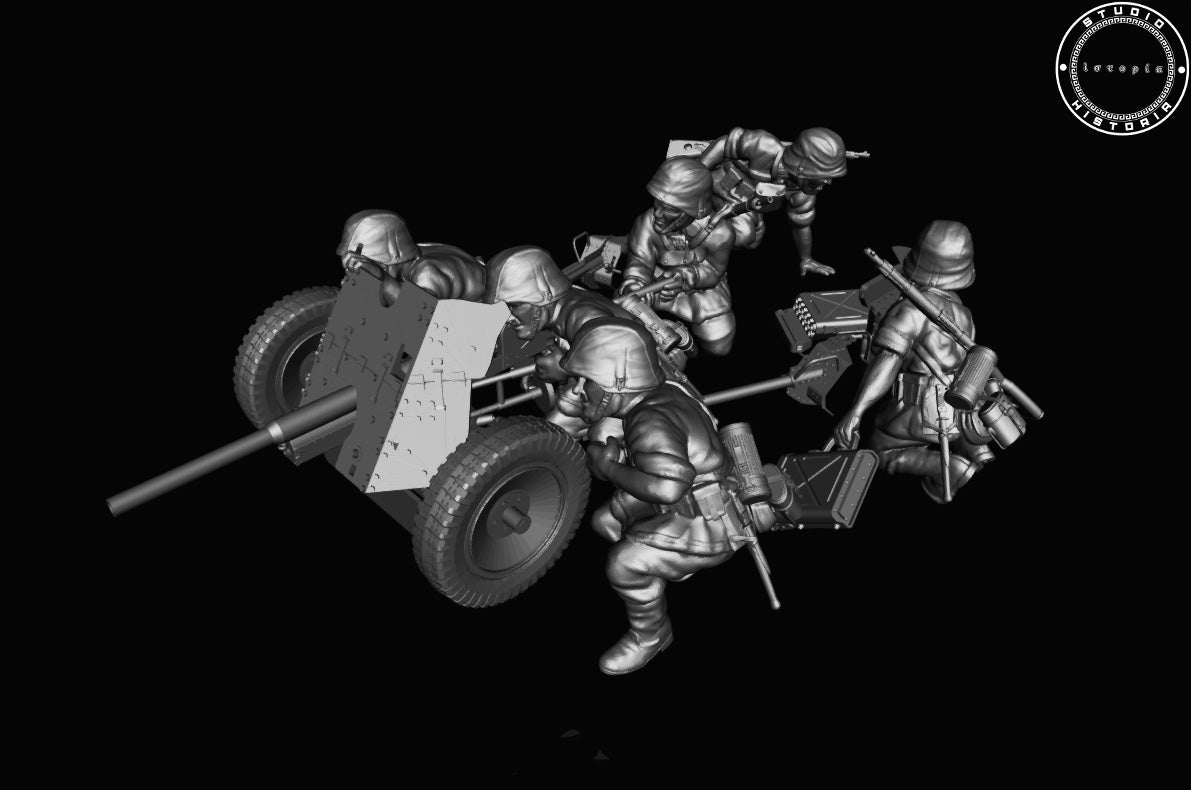 Early War German Waffen SS PAK 36 AT Winter by Studio Historia