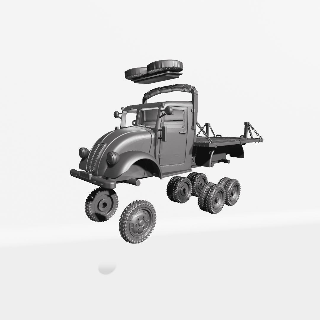 Tatra 82 Medium Truck with 20mm AA Gun by Wargame3D