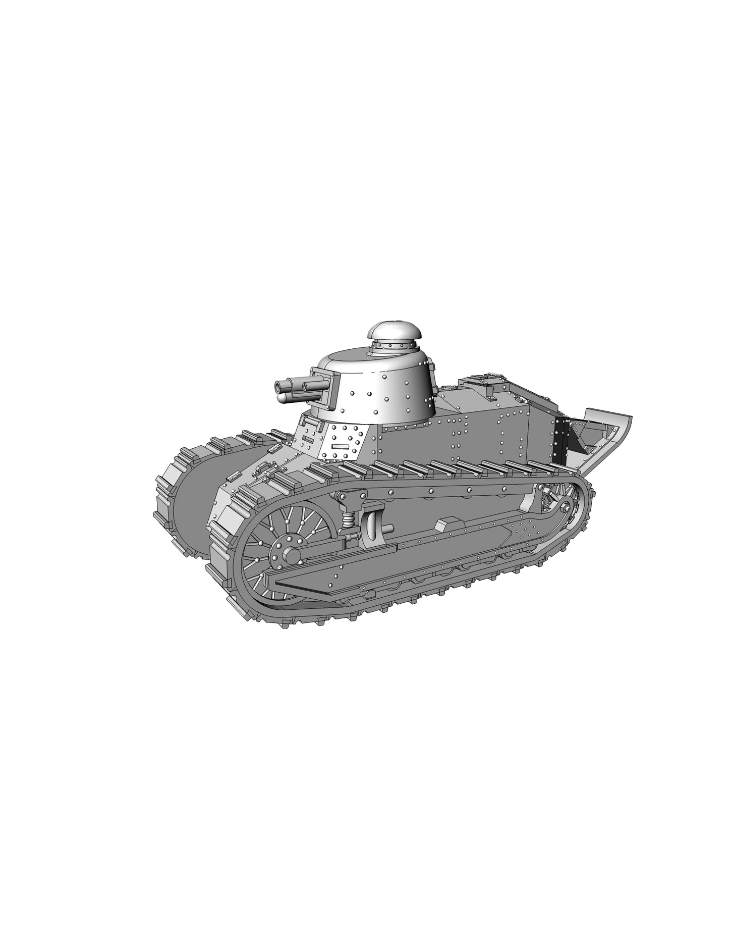 Renault FT-17 Tank with 37mm cannon by Wargame3D