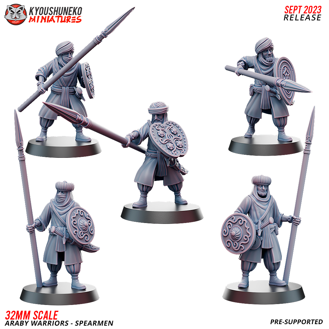 Araby Warriors with Spears Unit by Kyoushuneko Miniatures