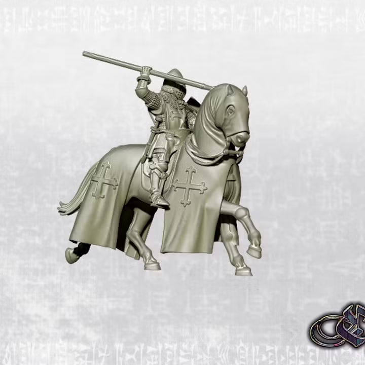 "Castilian Knight with spear on horse - May'25 version - 14th century" by Ezipion miniatures